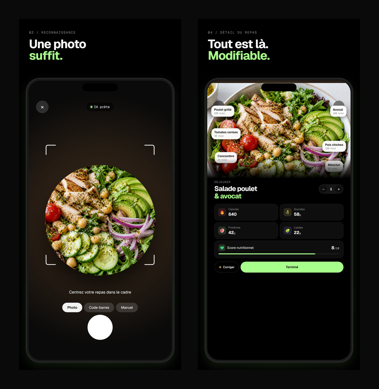 App CaloriAI : photographiez un repas, obtenez calories et macros