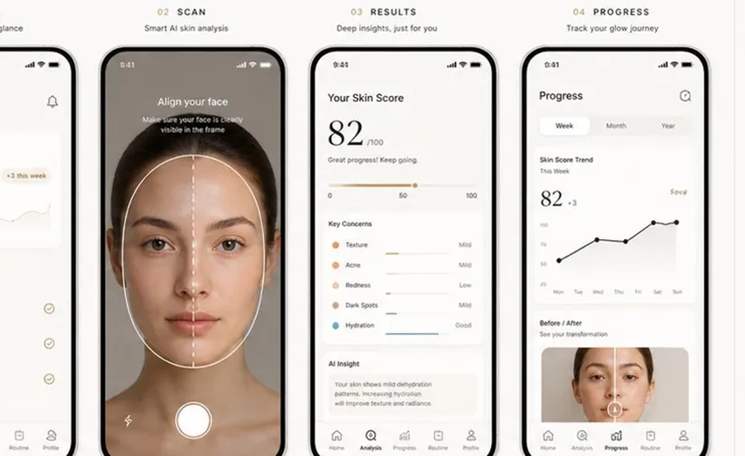 App Skinova: scansiona la pelle, ottieni un punteggio e una routine